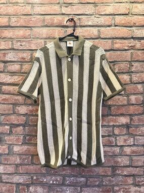 Dandy Del Mar Dominica Crochet Shirt in Arbequina (L)